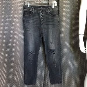 Lucky Brand distressed black 5 button jeans